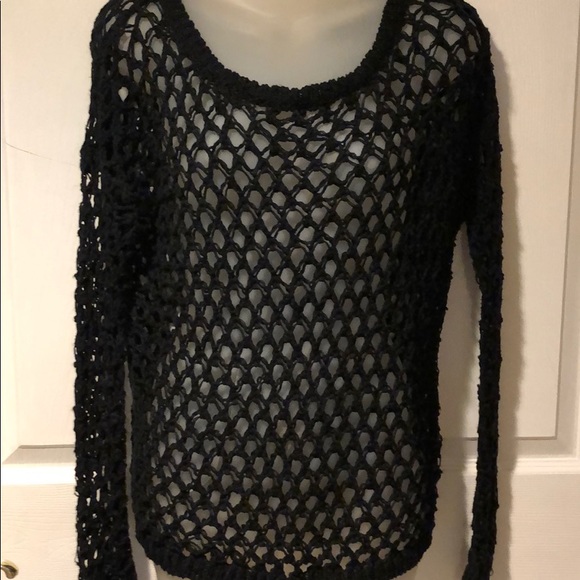 Black Fishnet Sweater Ralph Lauren NWT x/s Supply - Picture 1 of 8